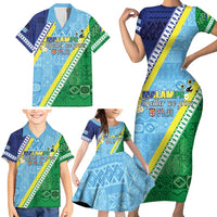 Love Malampa Fiji Day Family Matching Short Sleeve Bodycon Dress and Hawaiian Shirt Together We Grow LT05 - Polynesian Pride