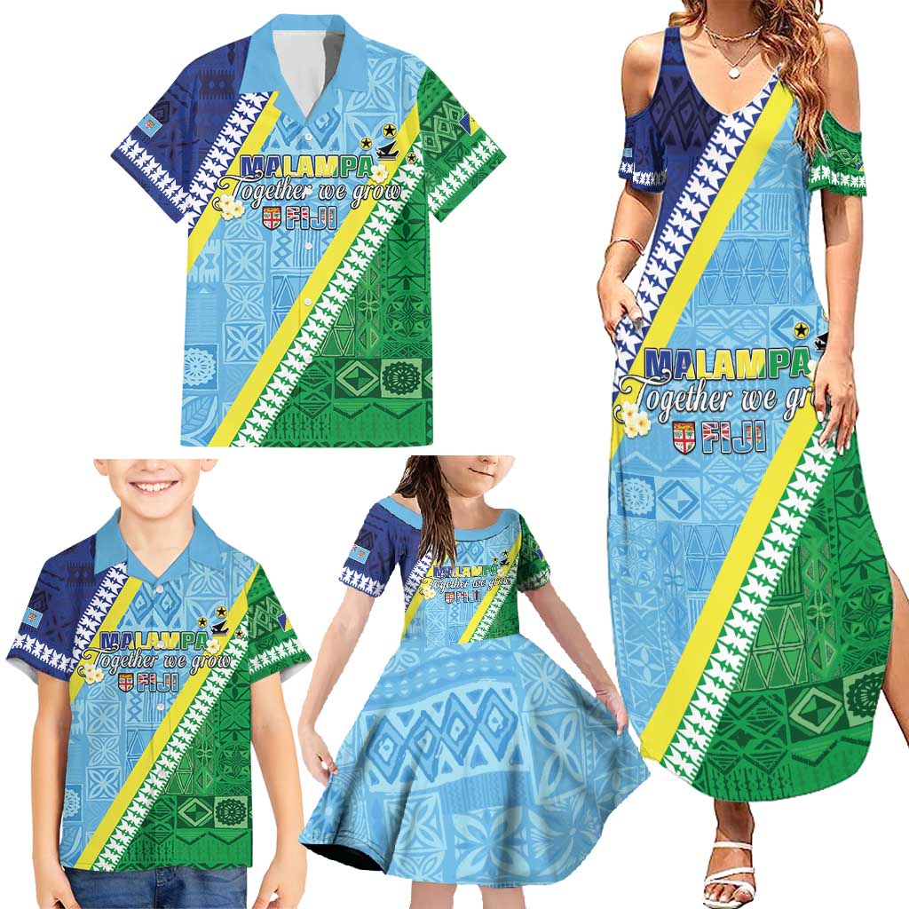 Love Malampa Fiji Day Family Matching Summer Maxi Dress and Hawaiian Shirt Together We Grow LT05 - Polynesian Pride
