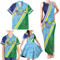 Love Malampa Fiji Day Family Matching Tank Maxi Dress and Hawaiian Shirt Together We Grow LT05 - Polynesian Pride