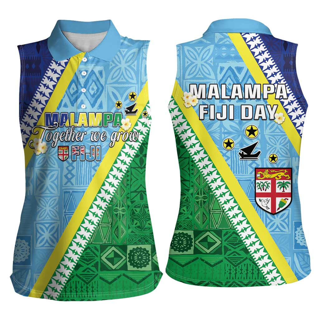 Love Malampa Fiji Day Women Sleeveless Polo Shirt Together We Grow LT05 - Polynesian Pride