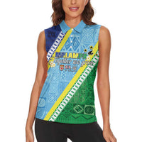 Love Malampa Fiji Day Women Sleeveless Polo Shirt Together We Grow LT05 - Polynesian Pride