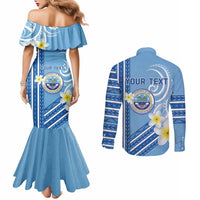 Personalised Federated States of Micronesia Couples Matching Mermaid Dress and Long Sleeve Button Shirt Happy 38th Independence Anniversary LT05 - Polynesian Pride