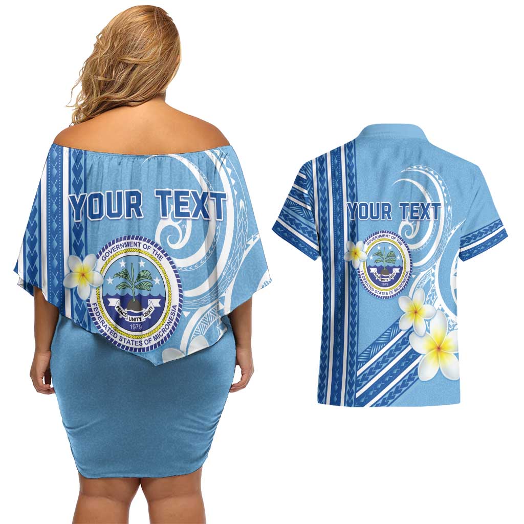 Personalised Federated States of Micronesia Couples Matching Off Shoulder Short Dress and Hawaiian Shirt Happy 38th Independence Anniversary LT05 - Polynesian Pride