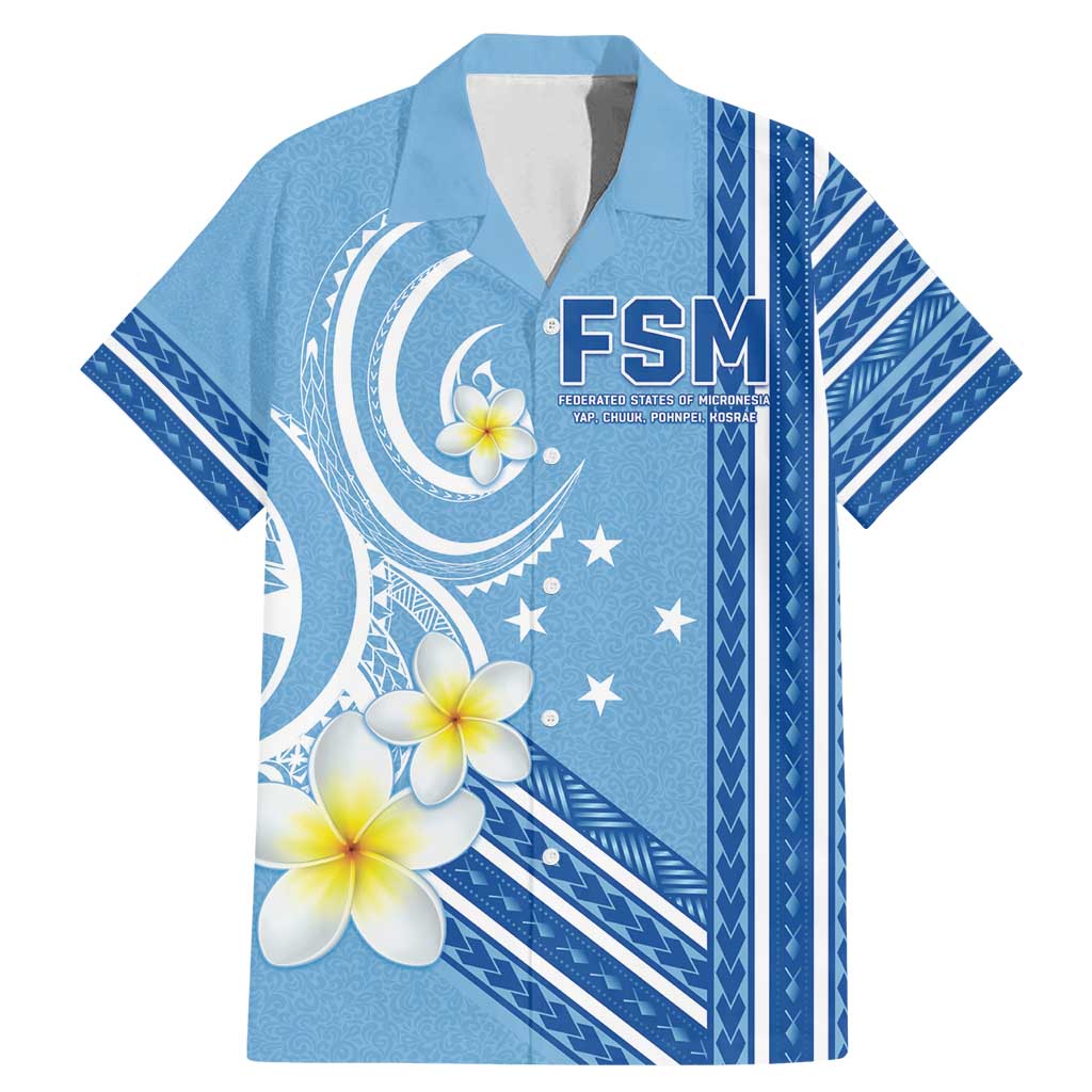 Personalised Federated States of Micronesia Family Matching Mermaid Dress and Hawaiian Shirt Happy 38th Independence Anniversary LT05 Dad's Shirt - Short Sleeve Blue - Polynesian Pride