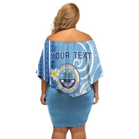 Personalised Federated States of Micronesia Family Matching Off Shoulder Short Dress and Hawaiian Shirt Happy 38th Independence Anniversary LT05 - Polynesian Pride