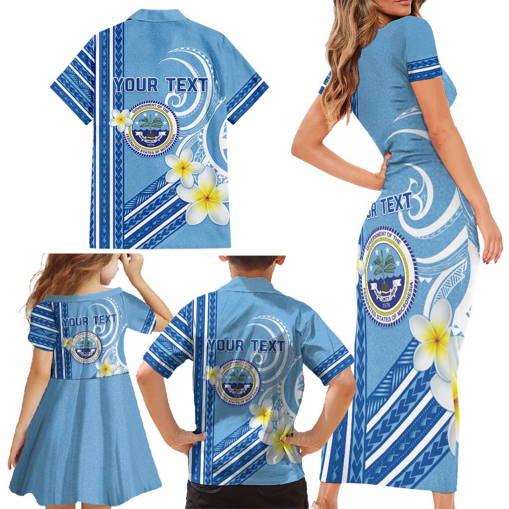 Personalised Federated States of Micronesia Family Matching Short Sleeve Bodycon Dress and Hawaiian Shirt Happy 38th Independence Anniversary LT05 - Polynesian Pride