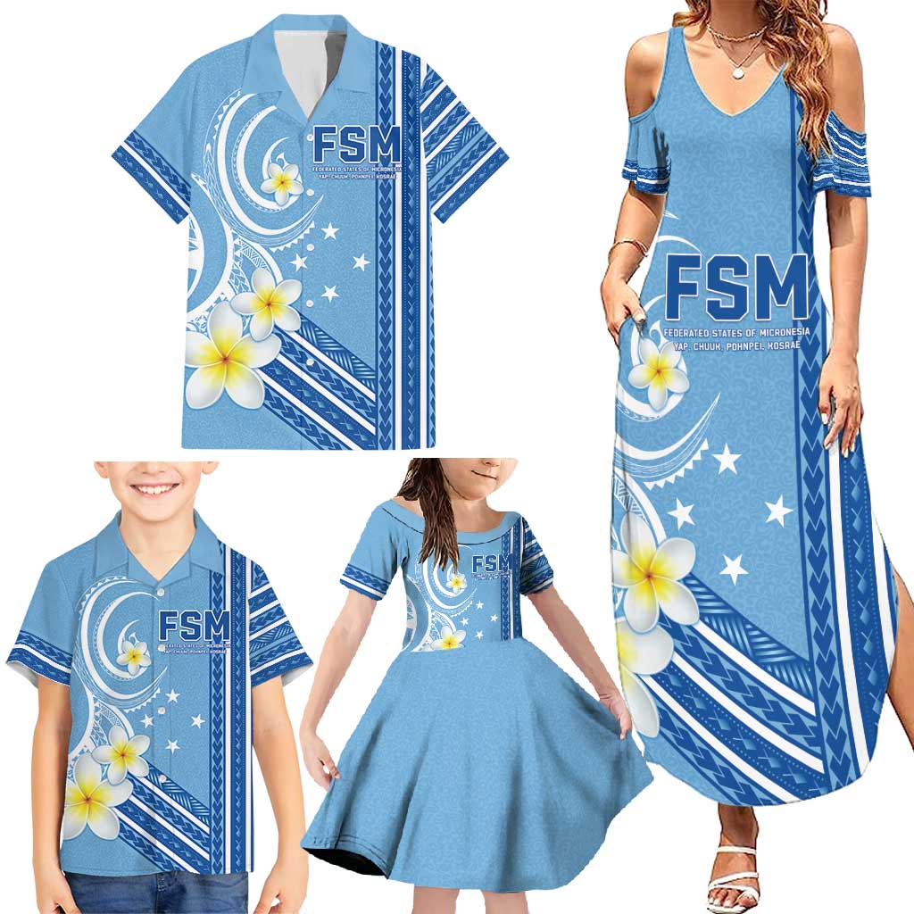 Personalised Federated States of Micronesia Family Matching Summer Maxi Dress and Hawaiian Shirt Happy 38th Independence Anniversary LT05 - Polynesian Pride