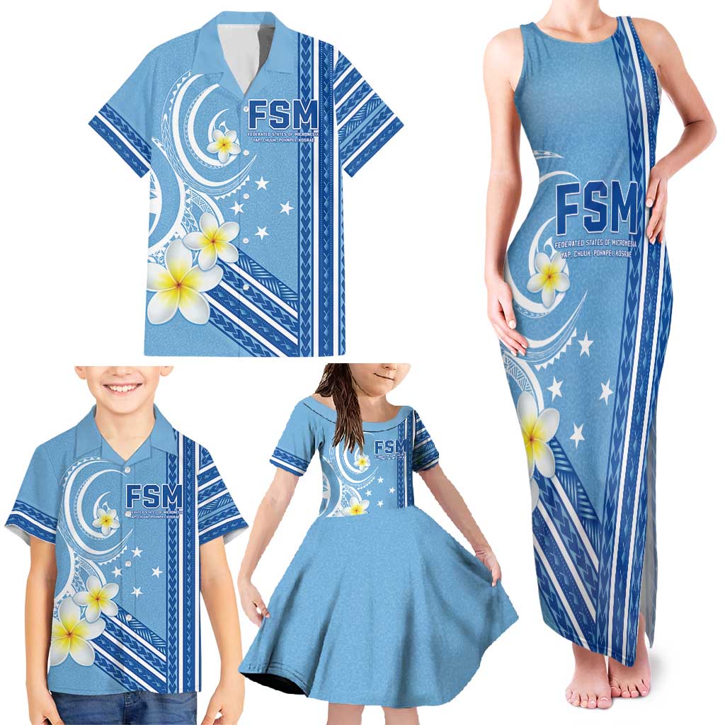 Personalised Federated States of Micronesia Family Matching Tank Maxi Dress and Hawaiian Shirt Happy 38th Independence Anniversary LT05 - Polynesian Pride
