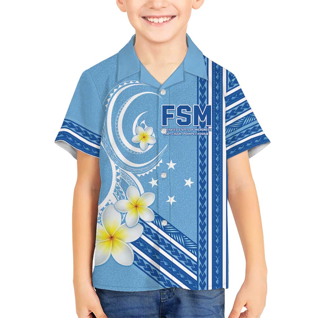 Personalised Federated States of Micronesia Family Matching Tank Maxi Dress and Hawaiian Shirt Happy 38th Independence Anniversary LT05 Son's Shirt Blue - Polynesian Pride