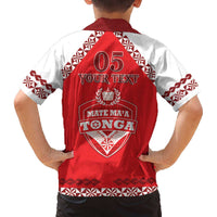 Custom Tonga Mate Maa Rugby Family Matching Off The Shoulder Long Sleeve Dress and Hawaiian Shirt Go Champions LT05 - Polynesian Pride