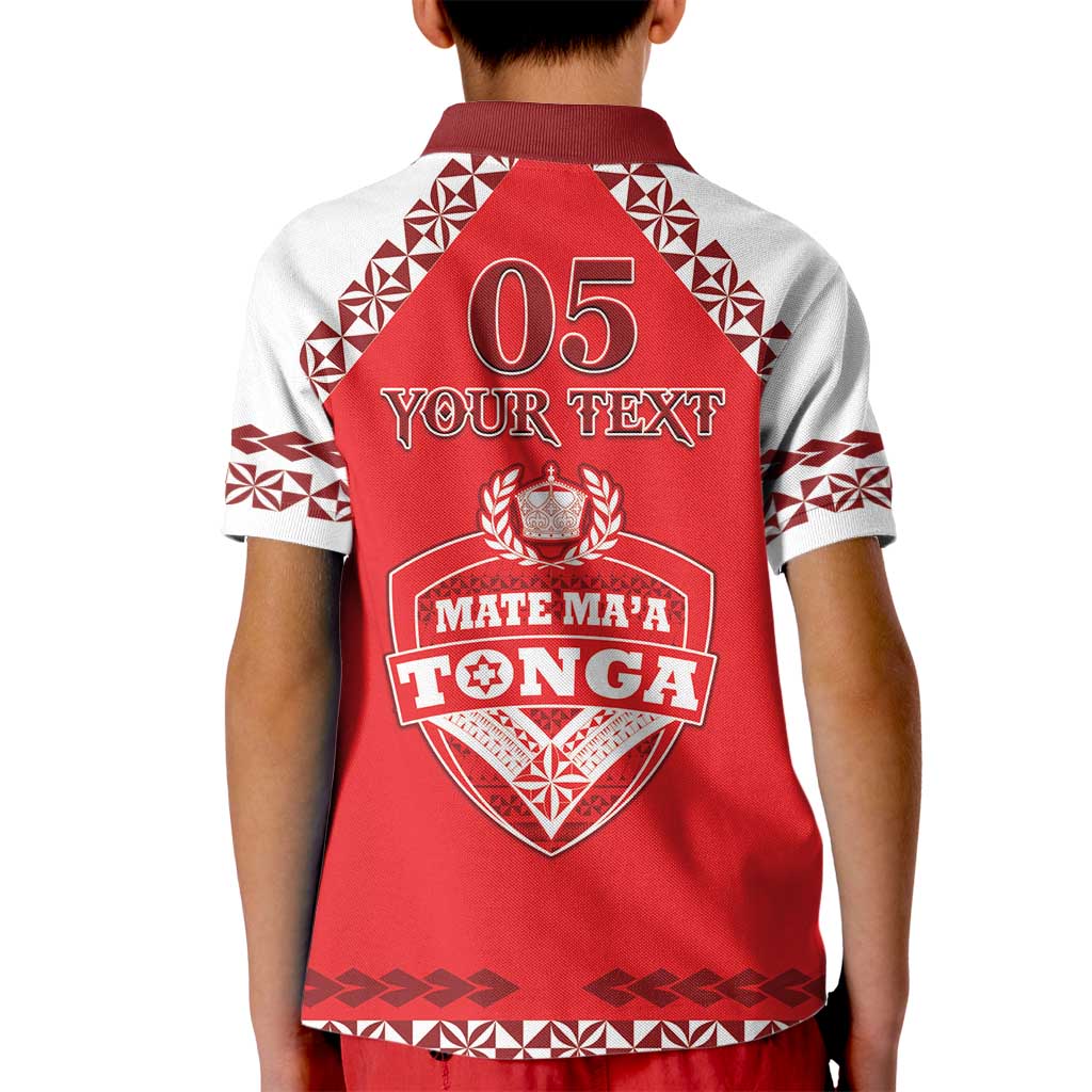 Custom Tonga Mate Maa Rugby Kid Polo Shirt Go Champions