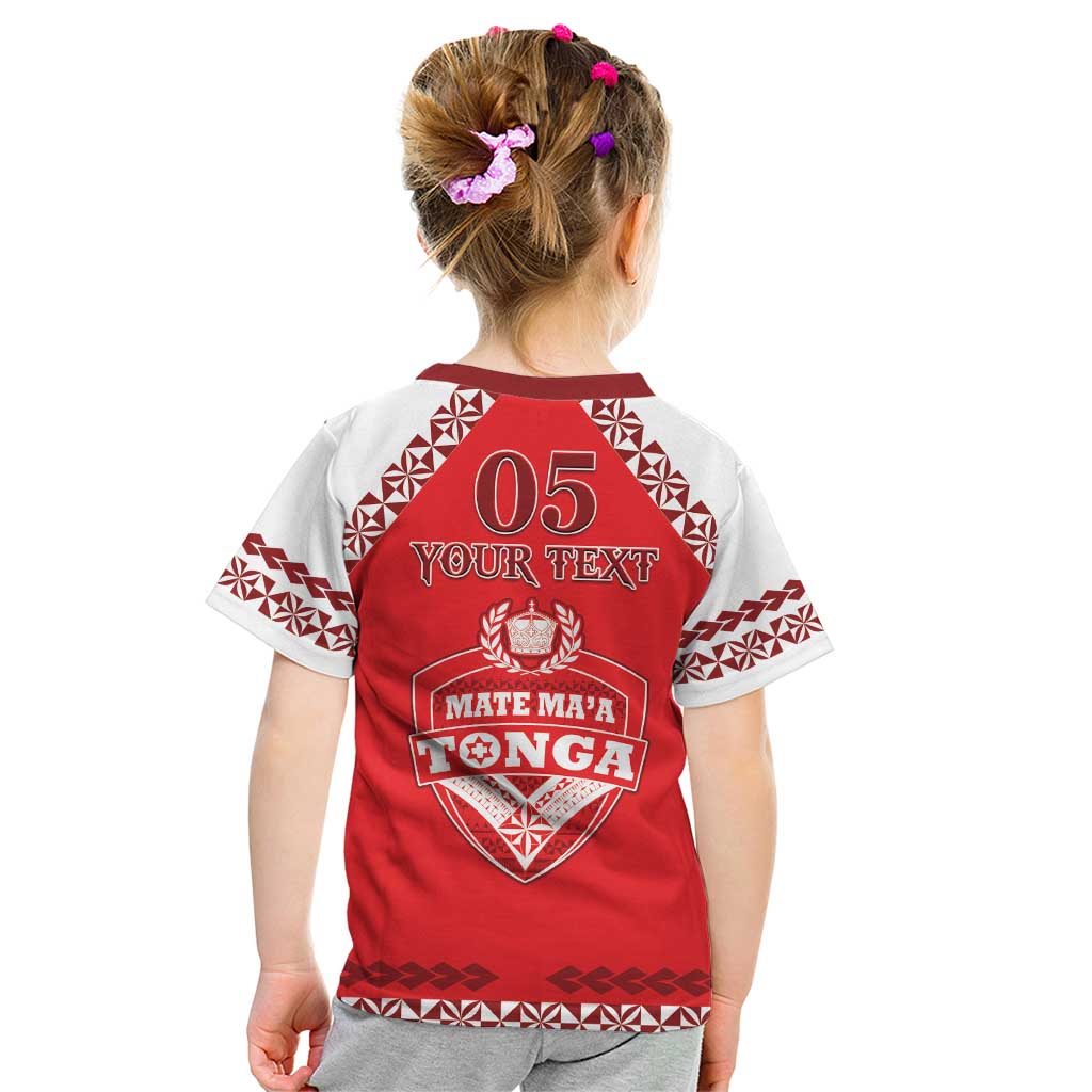 Custom Tonga Mate Maa Rugby Kid T Shirt Go Champions