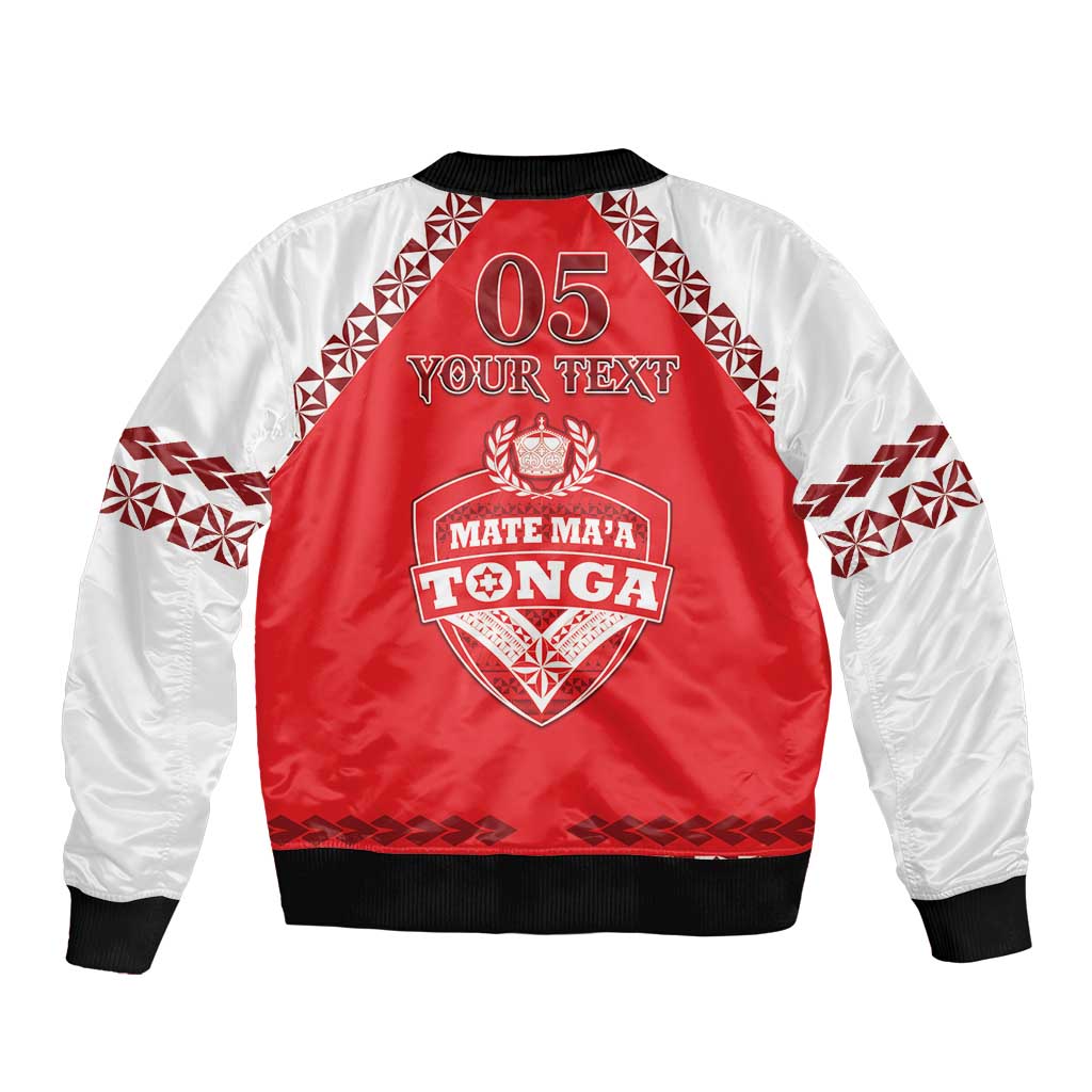 Custom Tonga Mate Maa Rugby Sleeve Zip Bomber Jacket Go Champions