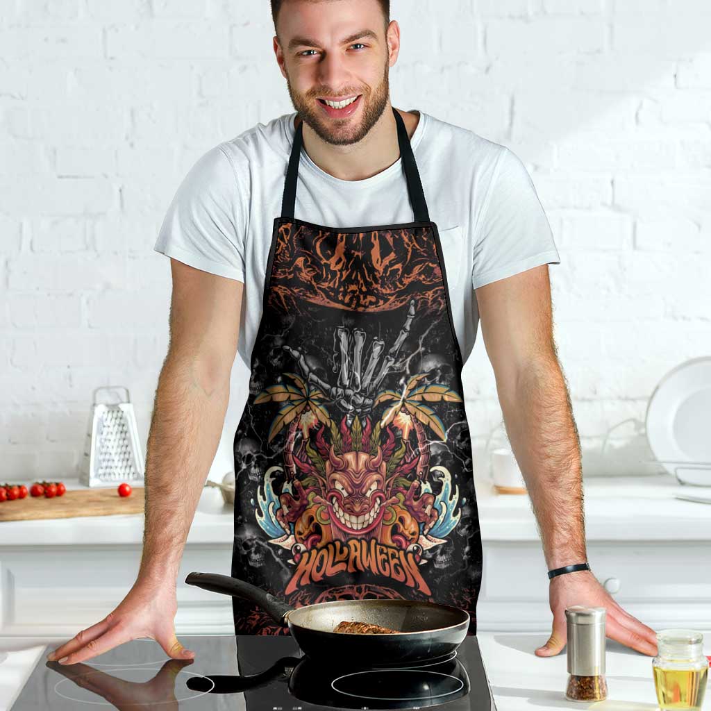 Aloha Halloween Apron Horror Tiki Heavy Metal Style - Polynesian Pride
