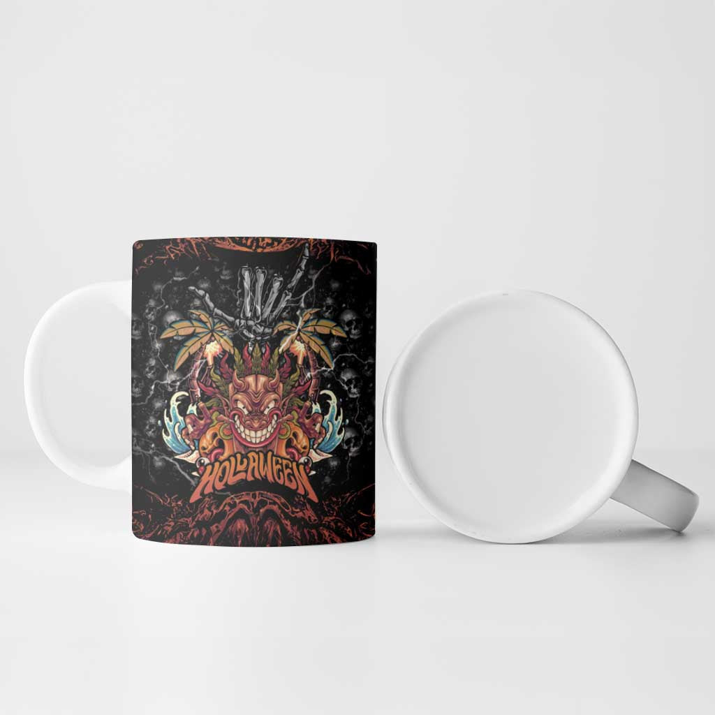 Aloha Halloween Ceramic Mug Horror Tiki Heavy Metal Style - Polynesian Pride