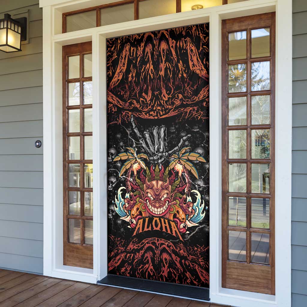 Aloha Halloween Door Cover Horror Tiki Heavy Metal Style - Polynesian Pride
