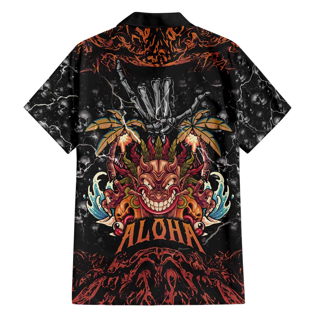 Aloha Halloween Family Matching Summer Maxi Dress and Hawaiian Shirt Horror Tiki Heavy Metal Style LT05 - Polynesian Pride