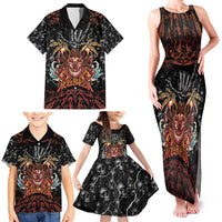 Aloha Halloween Family Matching Tank Maxi Dress and Hawaiian Shirt Horror Tiki Heavy Metal Style LT05 - Polynesian Pride