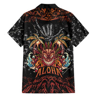 Aloha Halloween Family Matching Tank Maxi Dress and Hawaiian Shirt Horror Tiki Heavy Metal Style LT05 - Polynesian Pride