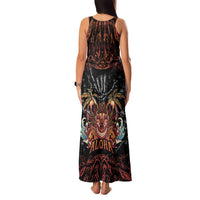 Aloha Halloween Family Matching Tank Maxi Dress and Hawaiian Shirt Horror Tiki Heavy Metal Style LT05 - Polynesian Pride