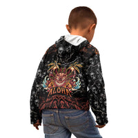 Aloha Halloween Kid Hoodie Horror Tiki Heavy Metal Style - Polynesian Pride