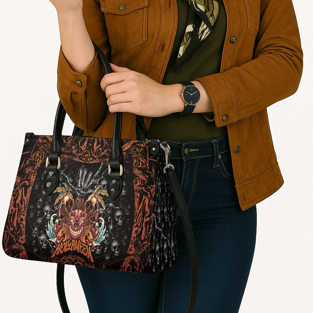 Aloha Halloween Leather Bag Horror Tiki Heavy Metal Style - Polynesian Pride