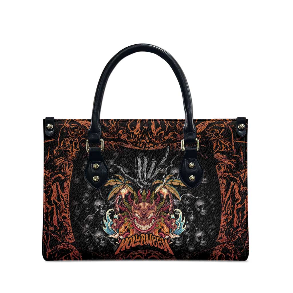 Aloha Halloween Leather Bag Horror Tiki Heavy Metal Style - Polynesian Pride