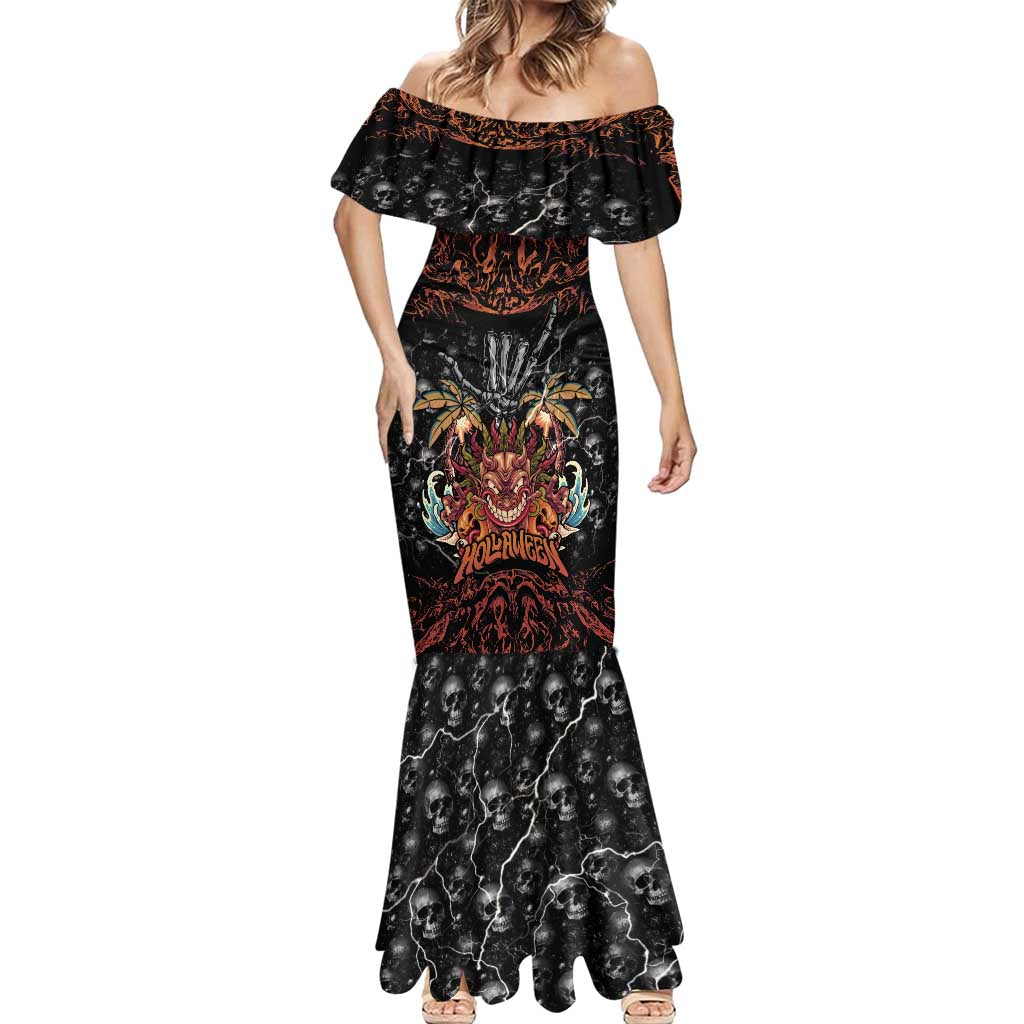 Aloha Halloween Mermaid Dress Horror Tiki Heavy Metal Style - Polynesian Pride