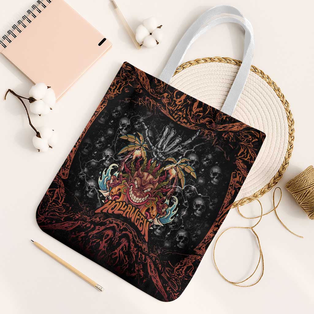 Aloha Halloween Tote Bag Horror Tiki Heavy Metal Style - Polynesian Pride