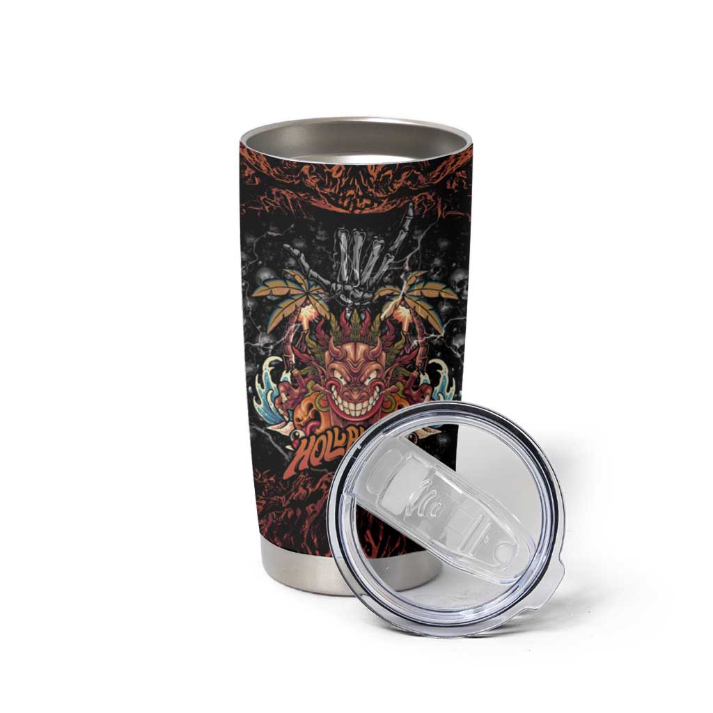 Aloha Halloween Tumbler Cup Horror Tiki Heavy Metal Style - Polynesian Pride