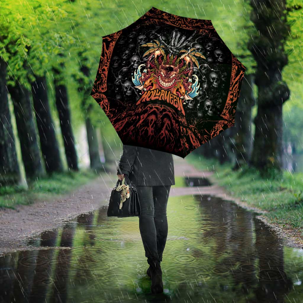 Aloha Halloween Umbrella Horror Tiki Heavy Metal Style - Polynesian Pride