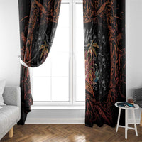 Aloha Halloween Window Curtain Horror Tiki Heavy Metal Style - Polynesian Pride