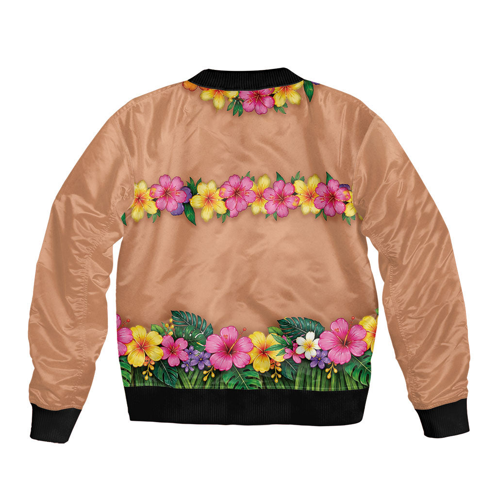 Hawaii Hula Costume Sleeve Zip Bomber Jacket Coconut Bra Lei Flowers Grass Skirt LT05 - Polynesian Pride