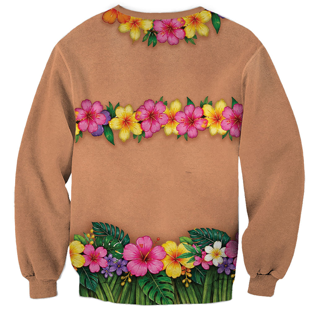 Hawaii Hula Costume Sweatshirt Coconut Bra Lei Flowers Grass Skirt LT05 - Polynesian Pride