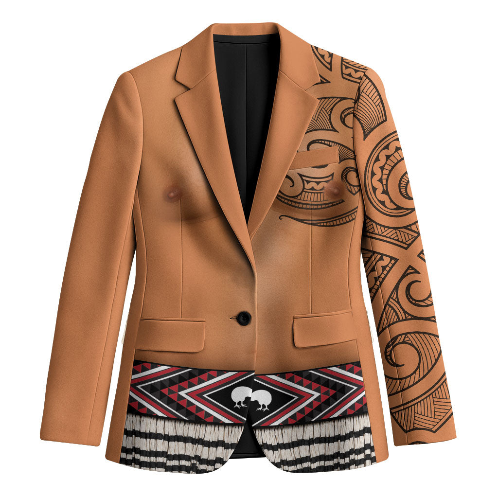 New Zealand Maori Tattoo Costume Blazer LT05 Unisex Beige - Polynesian Pride