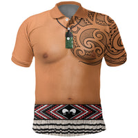 New Zealand Maori Tattoo Costume Polo Shirt LT05 Beige - Polynesian Pride