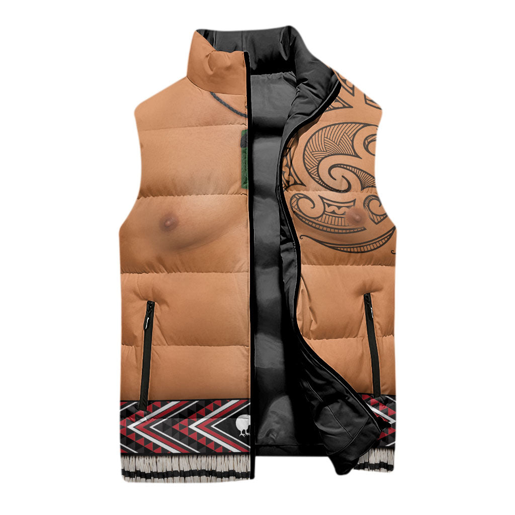 New Zealand Maori Tattoo Costume Sleeveless Puffer Jacket LT05 - Polynesian Pride