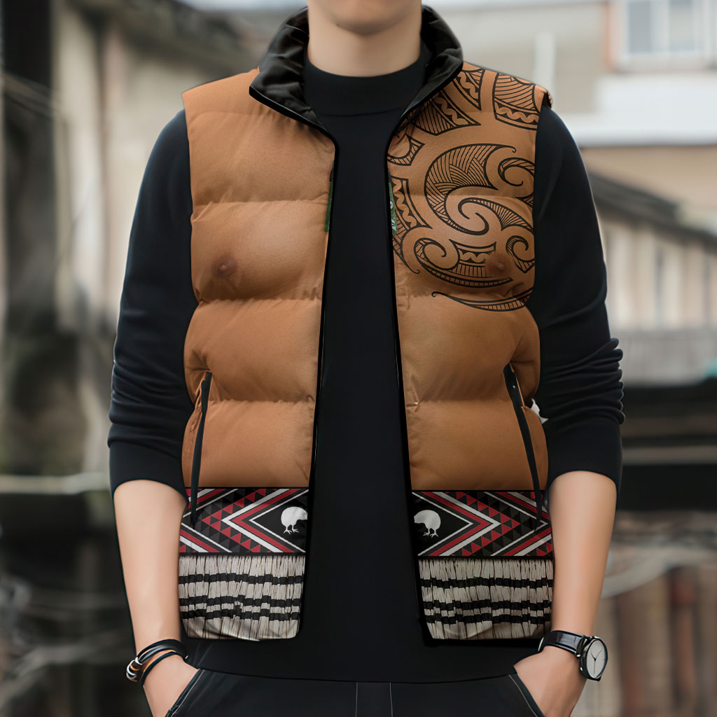 New Zealand Maori Tattoo Costume Sleeveless Puffer Jacket LT05 - Polynesian Pride