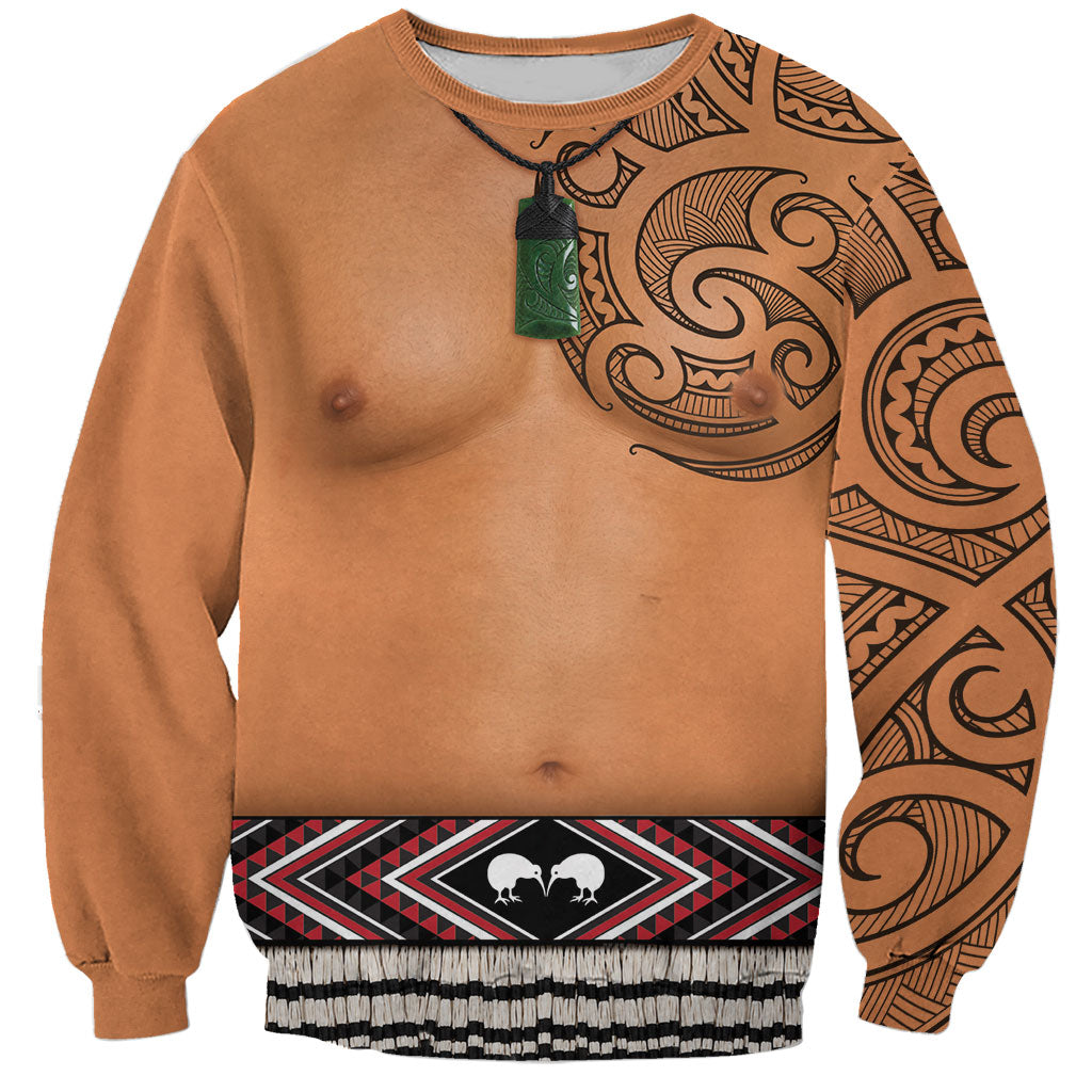 New Zealand Maori Tattoo Costume Sweatshirt LT05 Unisex Beige - Polynesian Pride