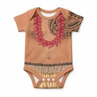 Samoa Tribal Tattoo Costume Baby Onesie Ula Fala Necklace LT05 Beige - Polynesian Pride