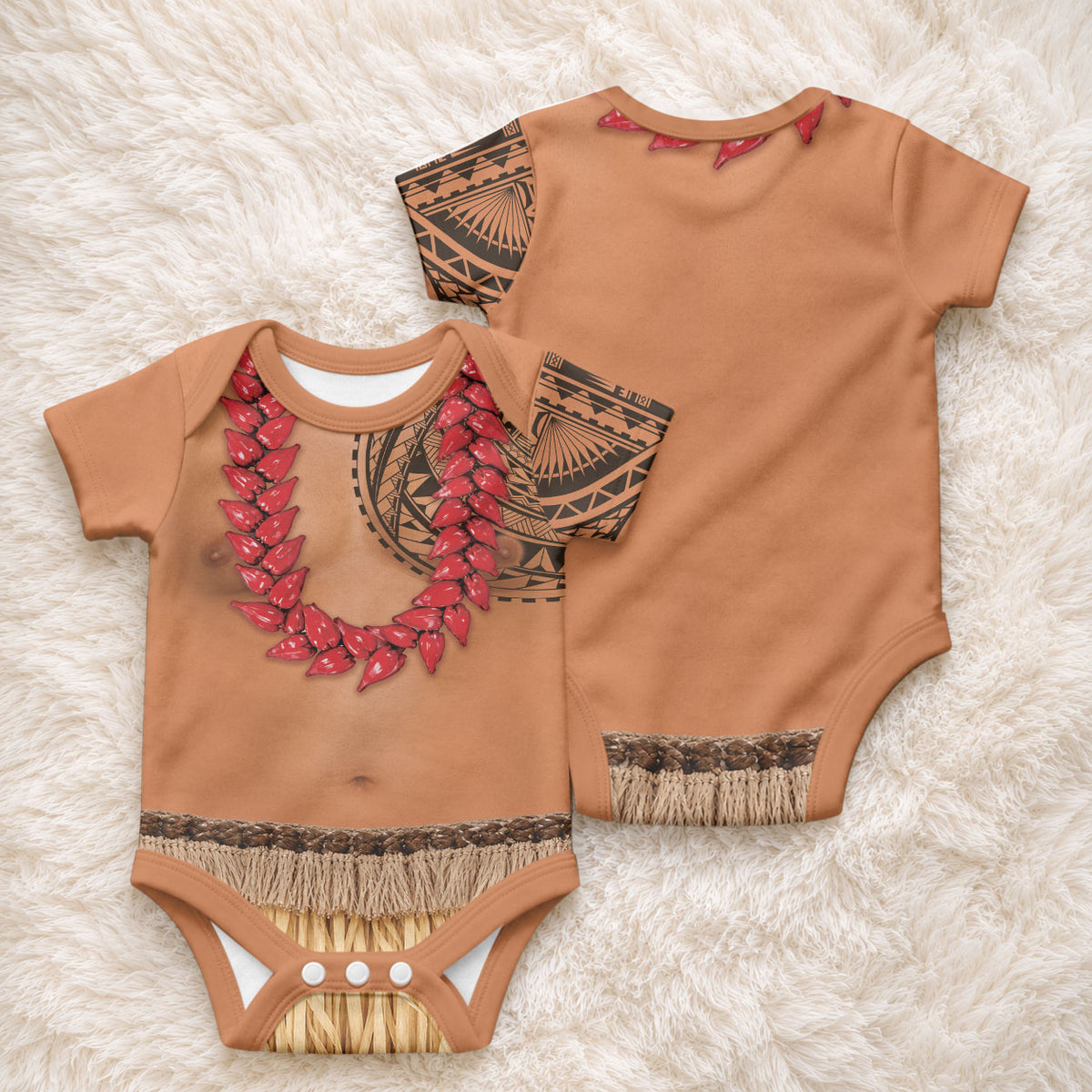 Samoa Tribal Tattoo Costume Baby Onesie Ula Fala Necklace LT05 - Polynesian Pride