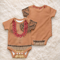 Samoa Tribal Tattoo Costume Baby Onesie Ula Fala Necklace LT05 - Polynesian Pride