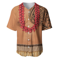 Samoa Tribal Tattoo Costume Baseball Jersey Ula Fala Necklace LT05 Beige - Polynesian Pride