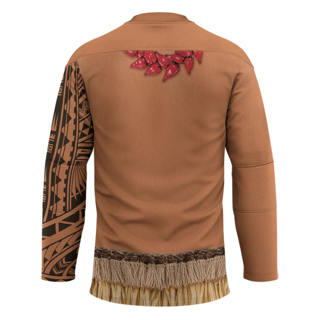 Samoa Tribal Tattoo Costume Hockey Jersey Ula Fala Necklace LT05 - Polynesian Pride