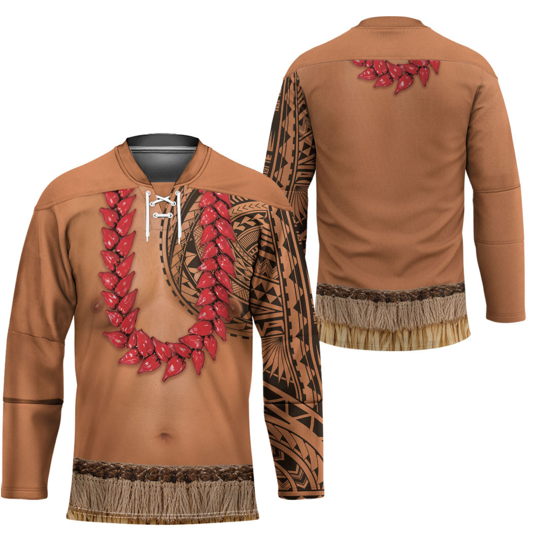 Samoa Tribal Tattoo Costume Hockey Jersey Ula Fala Necklace LT05 - Polynesian Pride