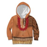 Samoa Tribal Tattoo Costume Kid Hoodie Ula Fala Necklace LT05 Hoodie Beige - Polynesian Pride