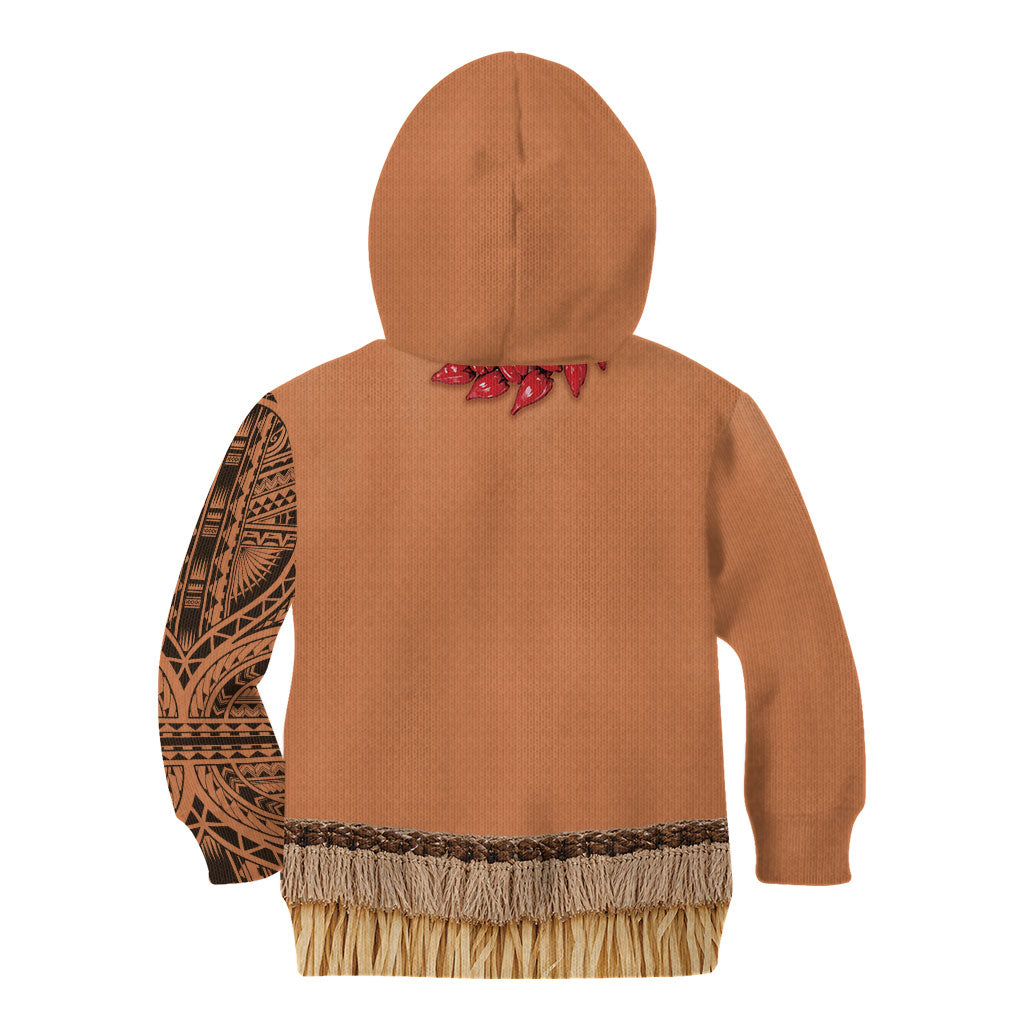 Samoa Tribal Tattoo Costume Kid Hoodie Ula Fala Necklace LT05 - Polynesian Pride