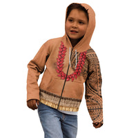 Samoa Tribal Tattoo Costume Kid Hoodie Ula Fala Necklace LT05 - Polynesian Pride