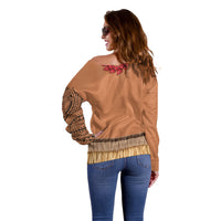 Samoa Tribal Tattoo Costume Off Shoulder Sweater Ula Fala Necklace LT05 - Polynesian Pride