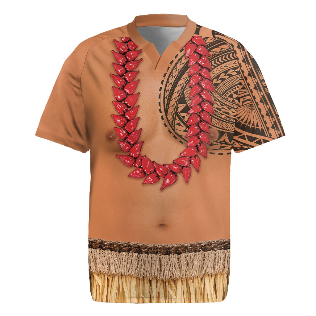 Samoa Tribal Tattoo Costume Rugby Jersey Ula Fala Necklace LT05 Beige - Polynesian Pride
